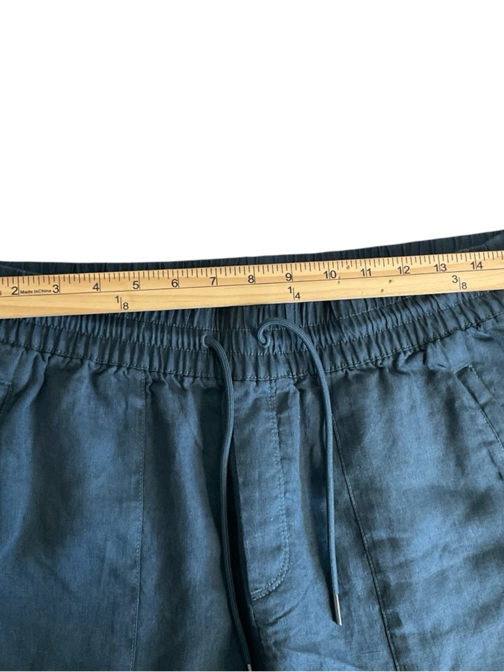 Athleta Gray Linen Wide Leg Pants Size M/P Pull-On Drawstring Casual - Picture 7 of 9